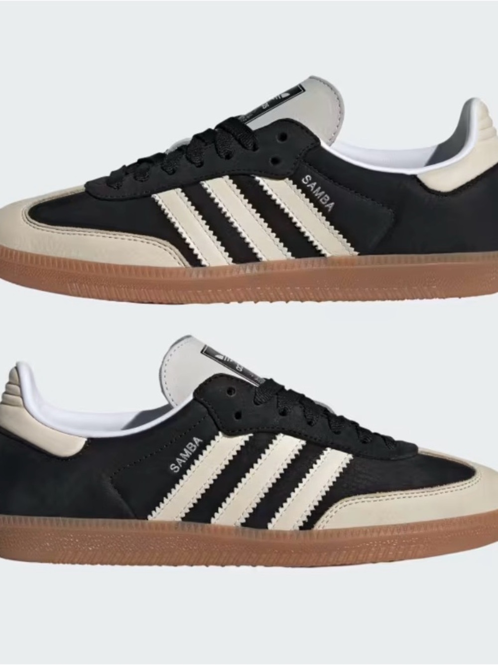 New adidas Samba Sneakers in Black, Cream & Gum Size 7.5